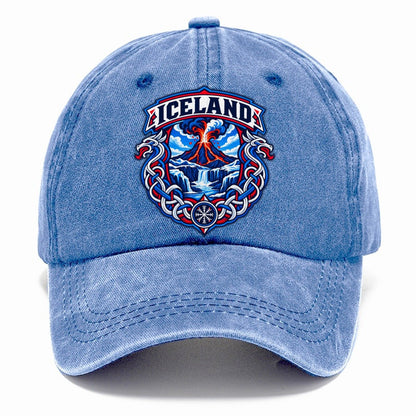 Iceland Retro Badge Country Logos Classic Cap – Summer Sky