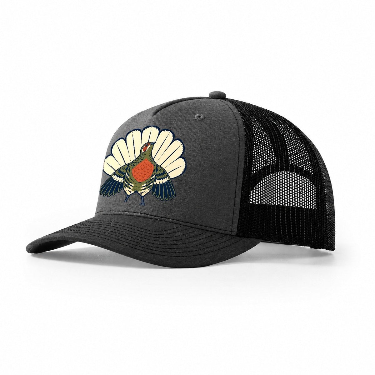 Courtship Display Study Birdwatching Trucker Hat – Dark Grey Black