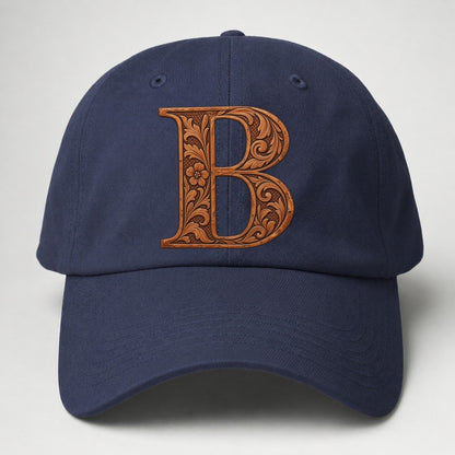 Tooled Leather B Monogram Baseball Cap – Twilight Navy