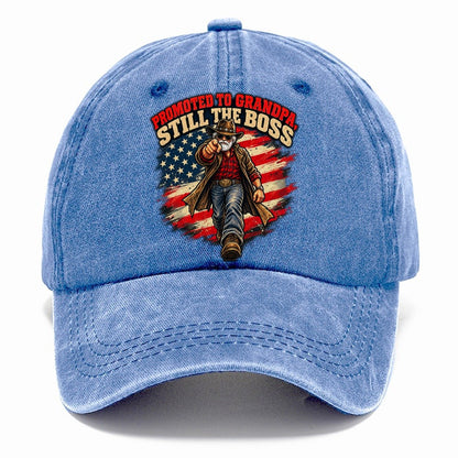 Promoted To Grandpa Still The Boss Old Man Strong Classic Cap – Summer Sky
