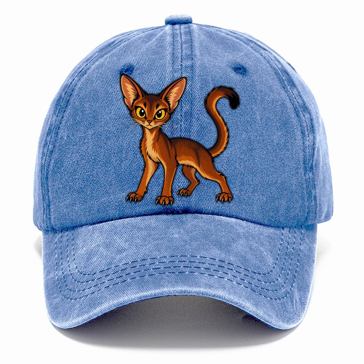 Abyssinian Alert Peeking Cats Classic Cap – Summer Sky