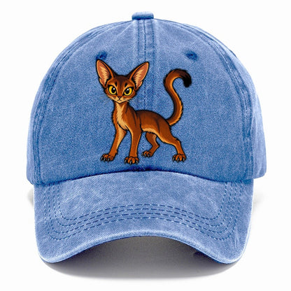 Abyssinian Alert Peeking Cats Classic Cap – Summer Sky