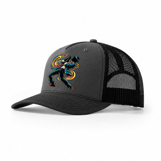 Harmonica Icon Music Instruments Trucker Hat – Dark Grey Black