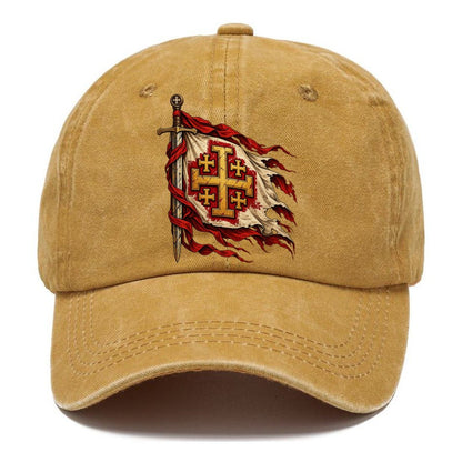 Crusader Heraldry Jerusalem Cross Shield Classic Cap – Golden Harvest