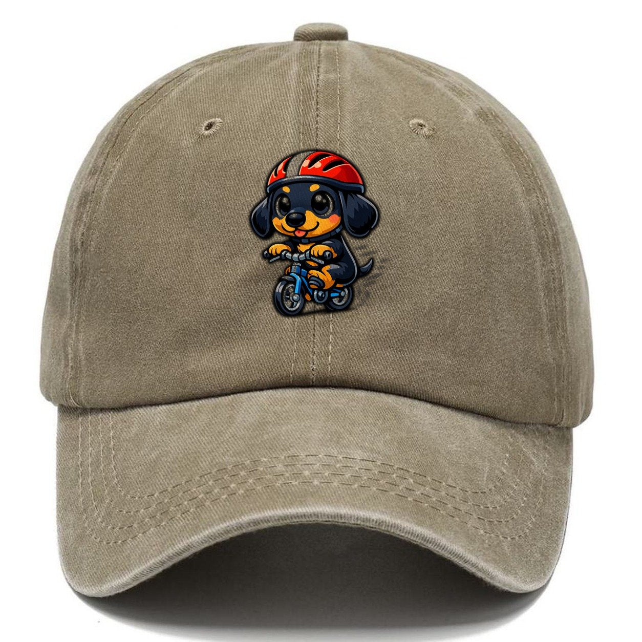 Dachshund Bicycle Classic Cap – Warm Sand