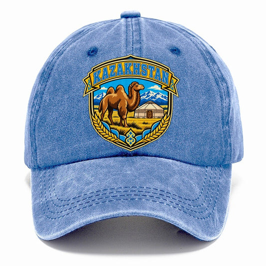 Kazakhstan Retro Badge Country Logos Classic Cap – Summer Sky