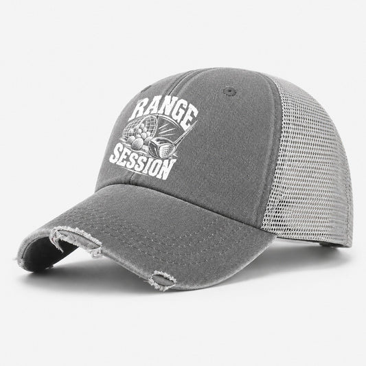 Range Session Golf Life Washed Trucker Hat – Grey