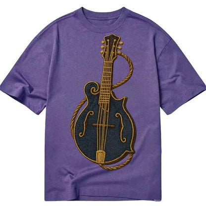 Mandolin Bluegrass Mandolin With F Holes And Double Strings Classic T-shirt – Purple