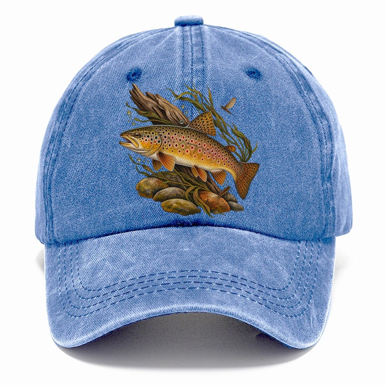 Brown Trout Specimen Study Fishing Club Classic Cap – Summer Sky