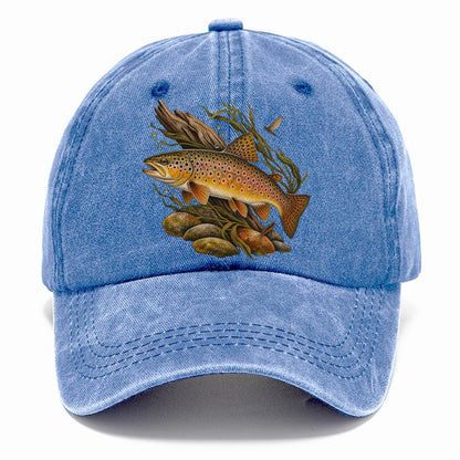 Brown Trout Specimen Study Fishing Club Classic Cap – Summer Sky