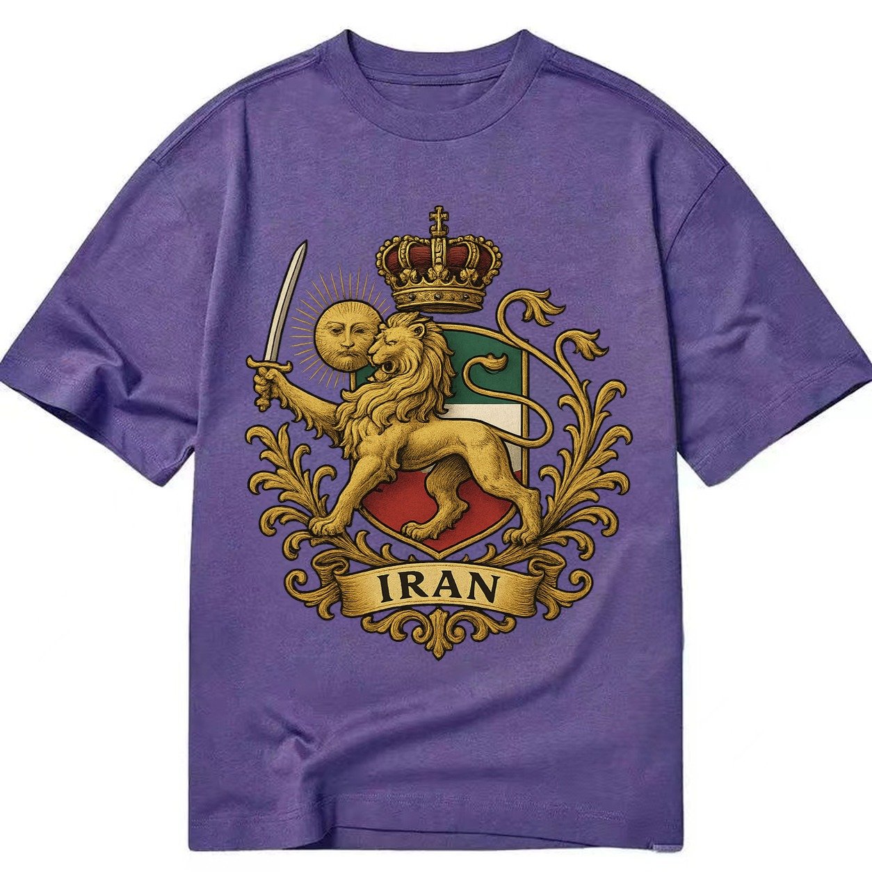 Royal Iran Coat Of Arms Classic T-shirt – Purple
