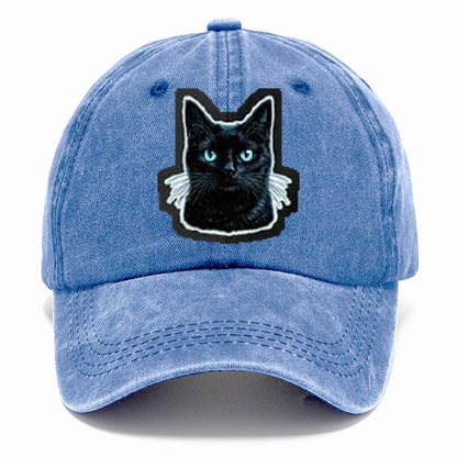Golden Eyed Black Cat V2 Classic Cap – Summer Sky