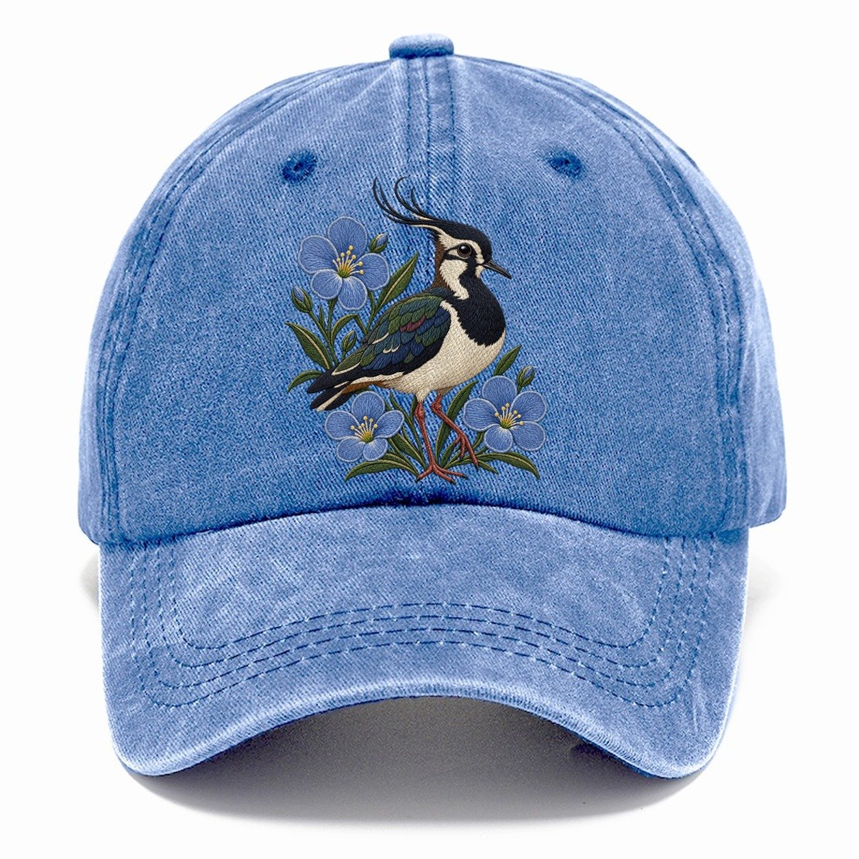 Northern Irish Flax And Lapwing Uk Culture Heritage Classic Cap – Summer Sky