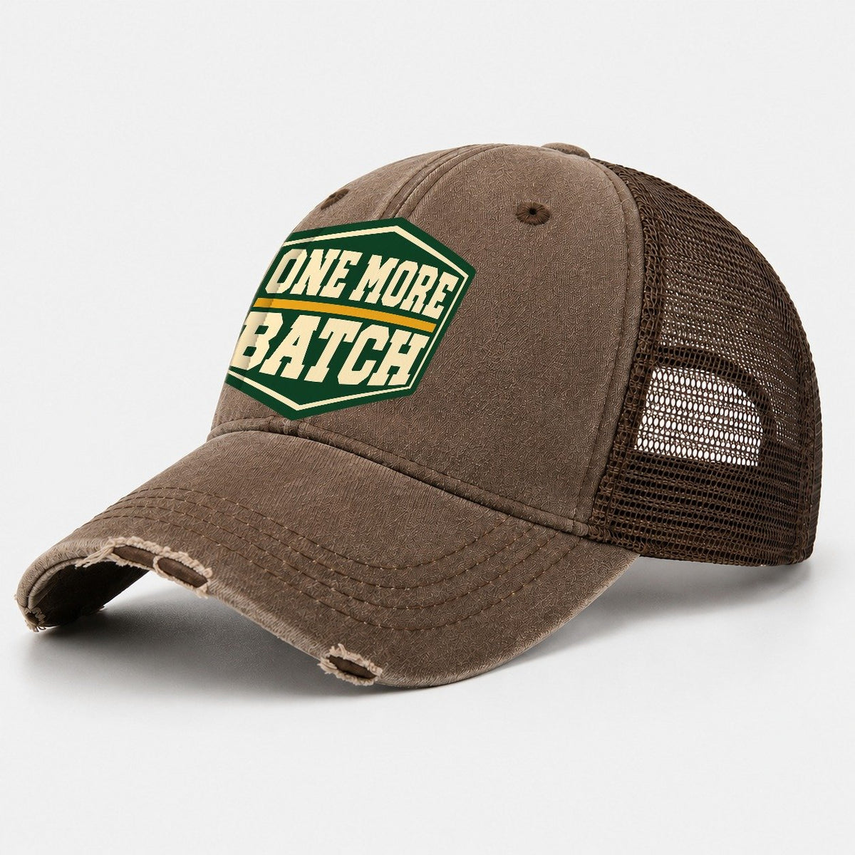 One More Batch Washed Trucker Hat – Coffee