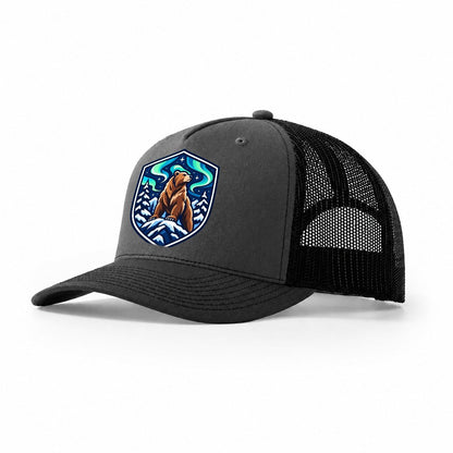 Finland Minimal Emblem Country Logos Trucker Hat – Dark Grey Black