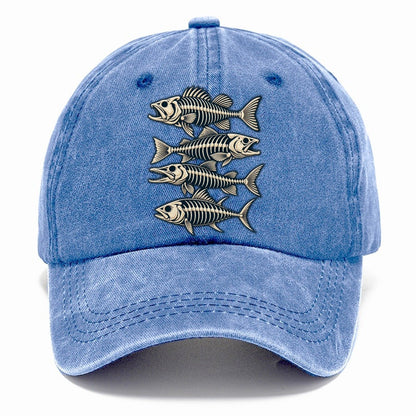 Fish Skeleton Minimal Fishing Elegant Classic Cap – Summer Sky