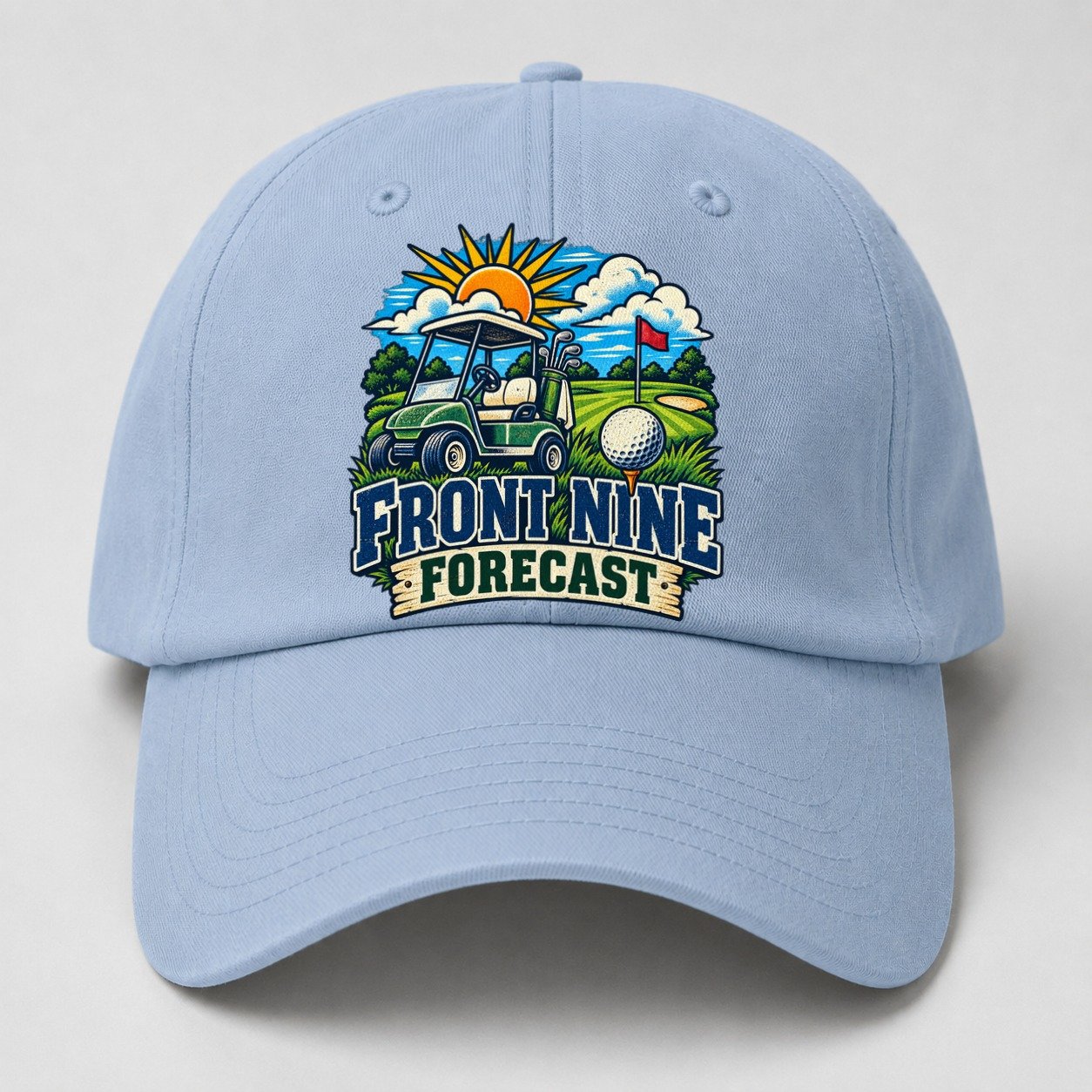 Front Nine Forecast Golf Life Baseball Cap – Light Blue