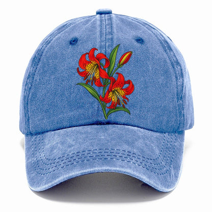 Saskatchewan Western Red Lily Canada Cultural Icons Classic Cap – Summer Sky