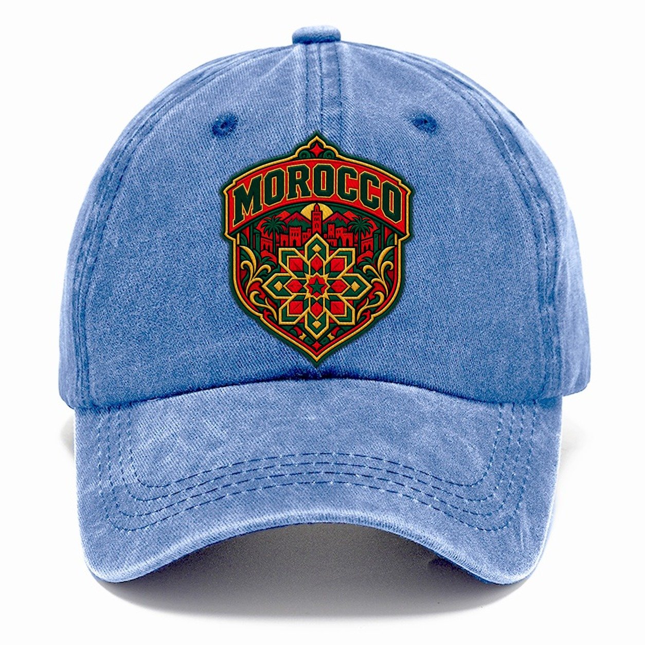 Morocco Retro Badge Country Logos Classic Cap – Summer Sky