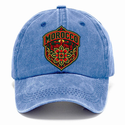 Morocco Retro Badge Country Logos Classic Cap – Summer Sky