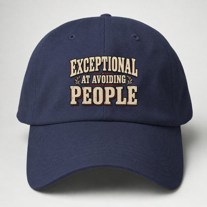 Exceptional At Avoiding People American Wit Baseball Cap – Twilight Navy