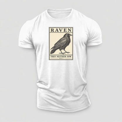 Raven Specimen Plate Creature Canticle Cotton T-Shirt – White