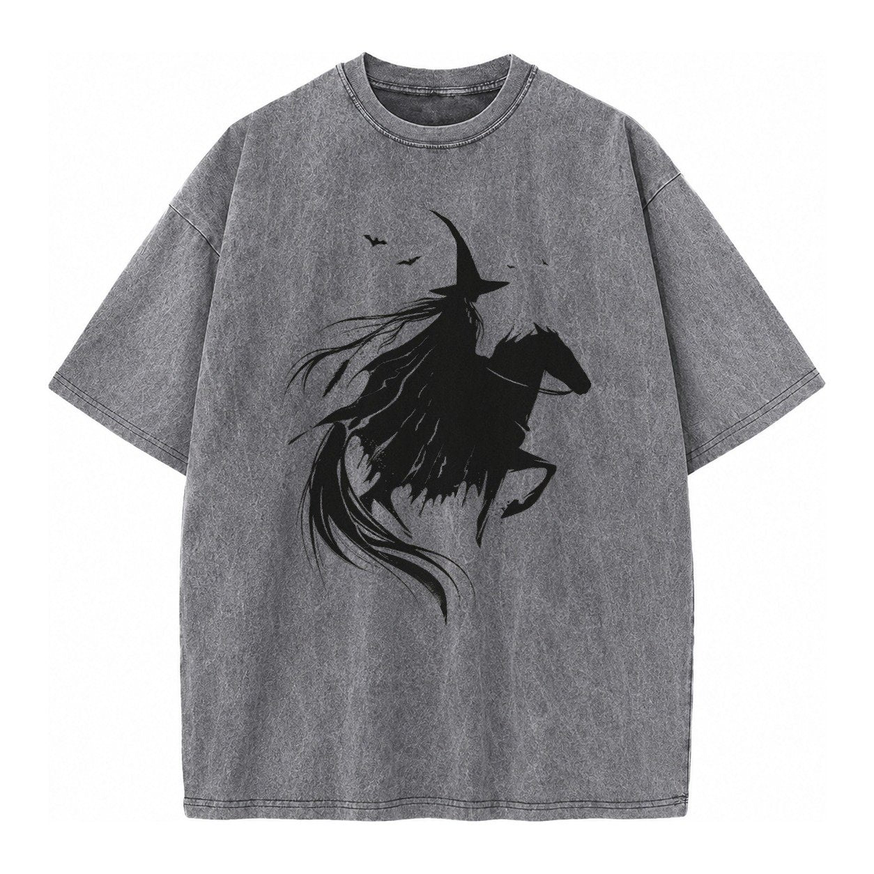 Witch On Horse Vintage T-shirt – Grey