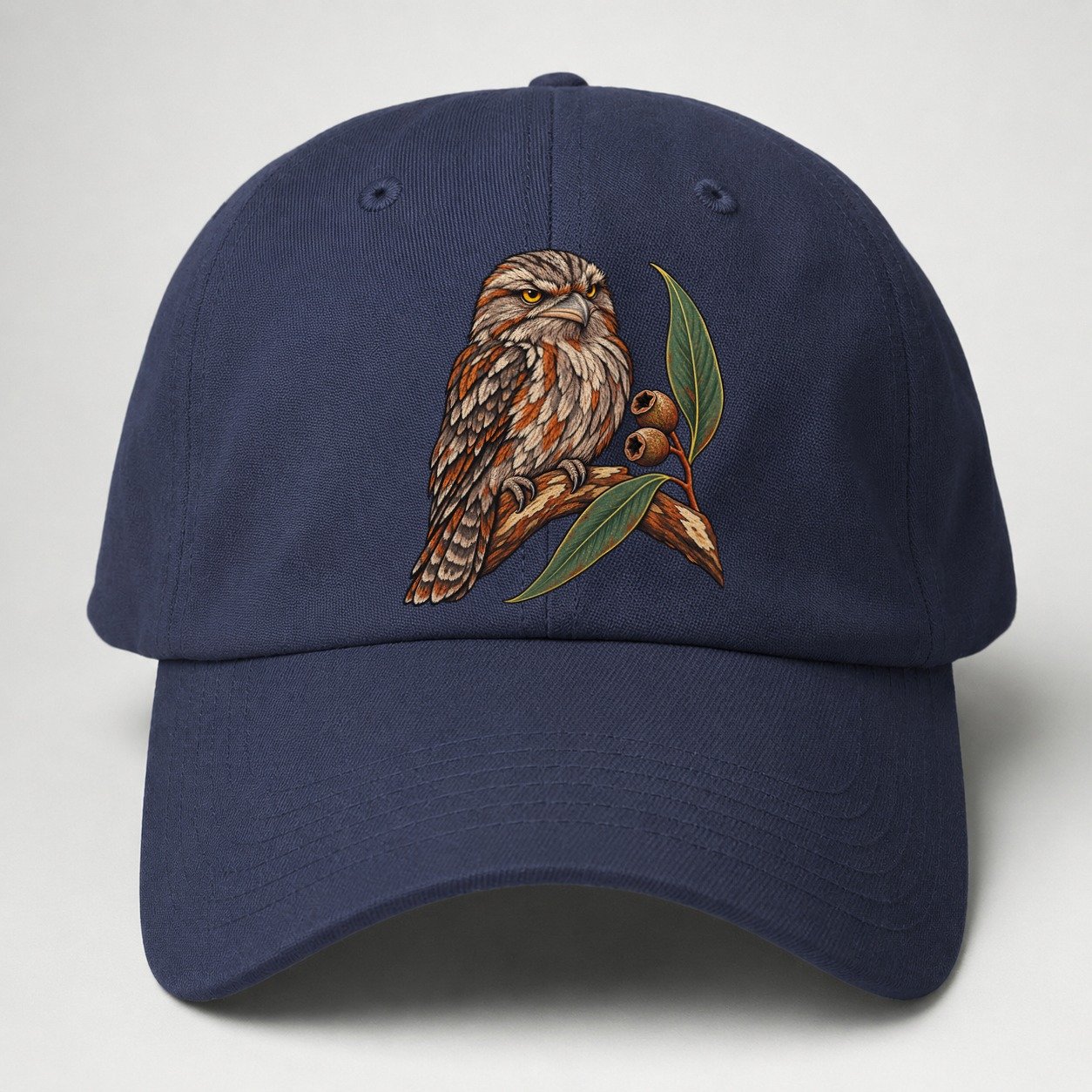 Tawny Frogmouth And Gum Nuts Australia Cultural Icons Baseball Cap – Twilight Navy
