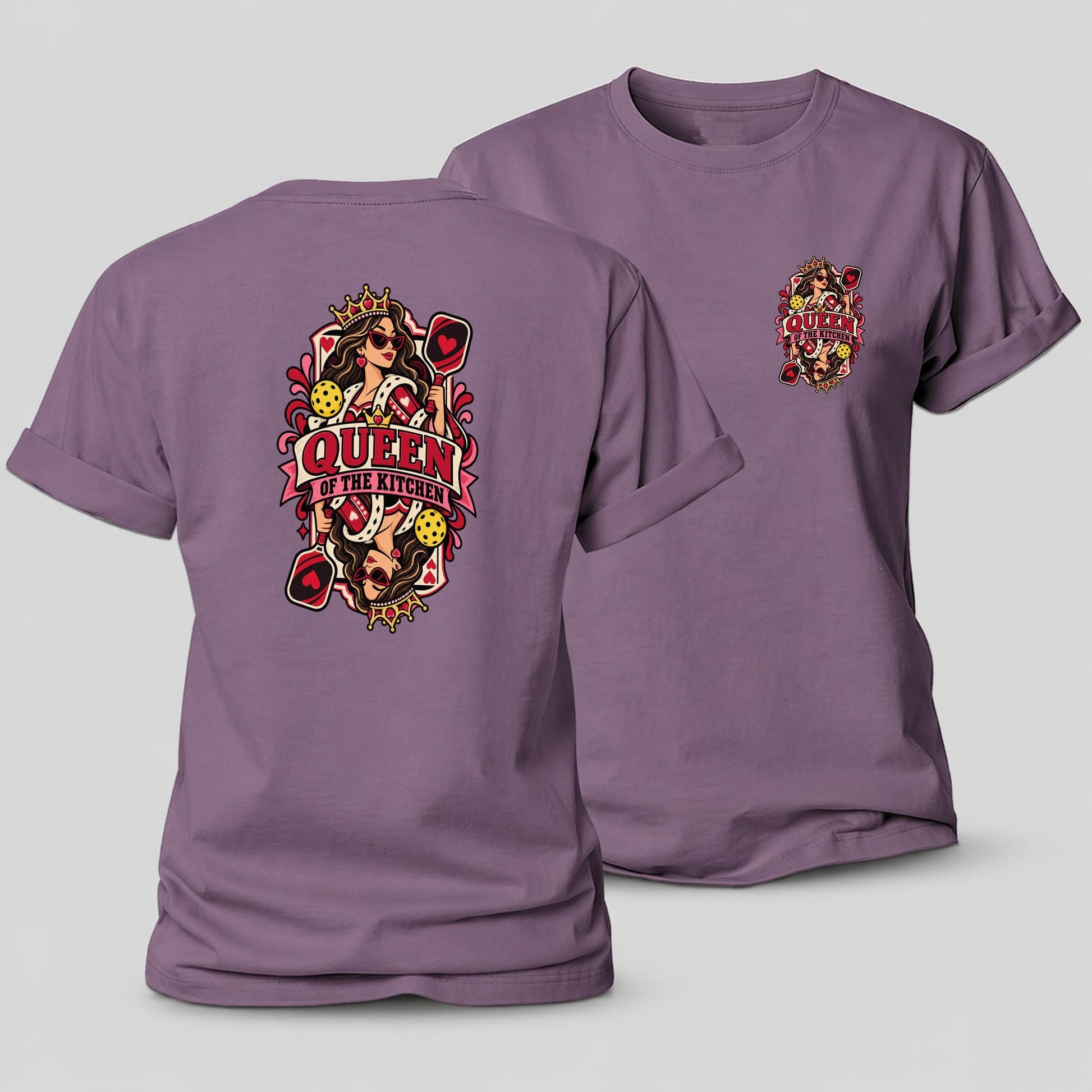 Queen Of The Kitchen Pickleball Life Women's Cotton T-Shirt – Purple