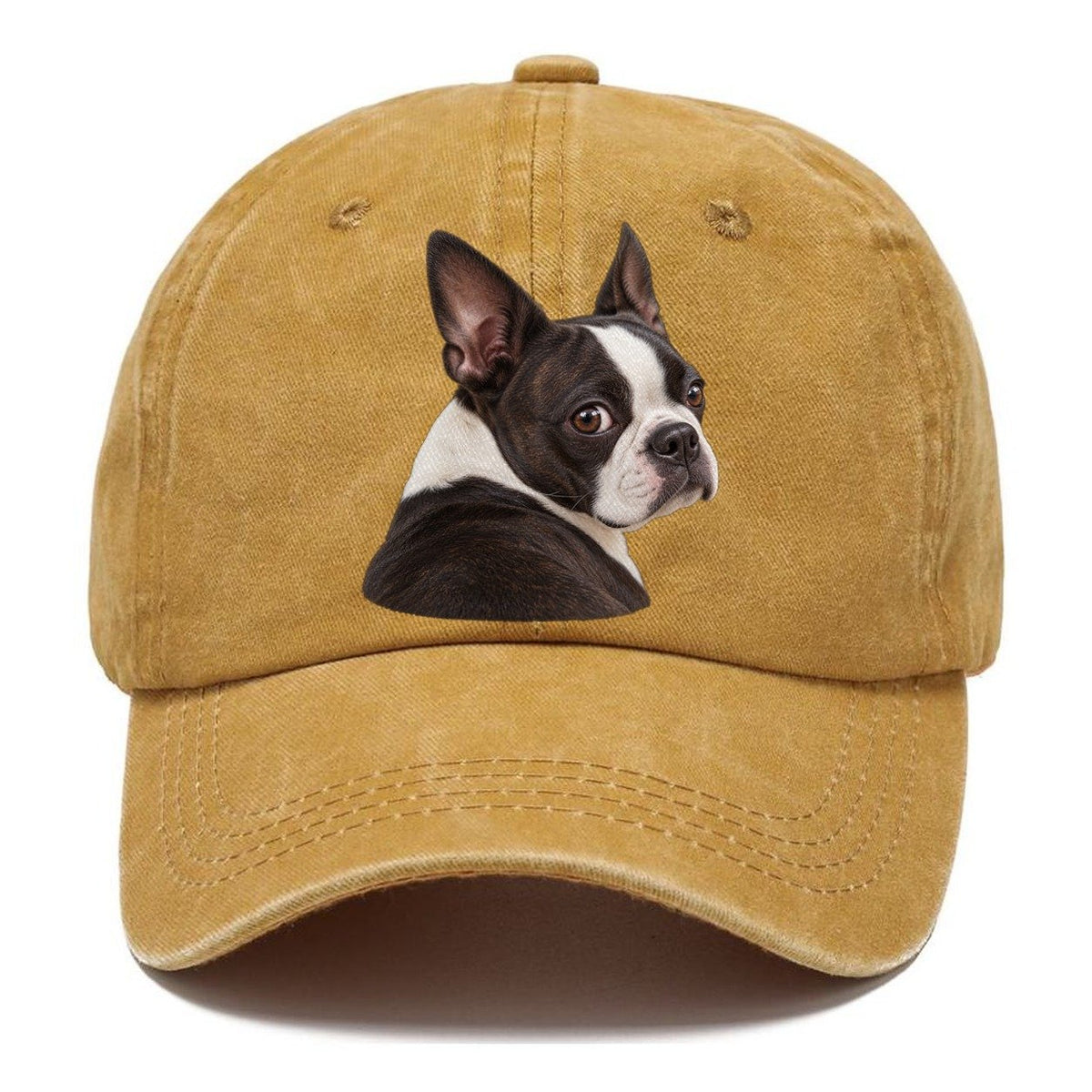 Boston Terrier Over The Shoulder Character Club Classic Cap – Golden Harvest