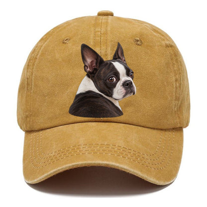Boston Terrier Over The Shoulder Character Club Classic Cap – Golden Harvest