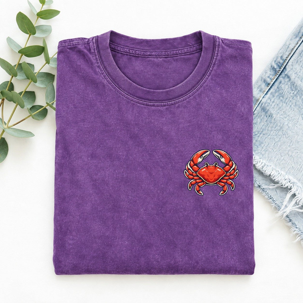 Scarlet Crab Left Chest Vintage T-shirt – Purple