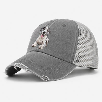 Great Dane Lying Down Top Breeds Washed Trucker Hat – Grey
