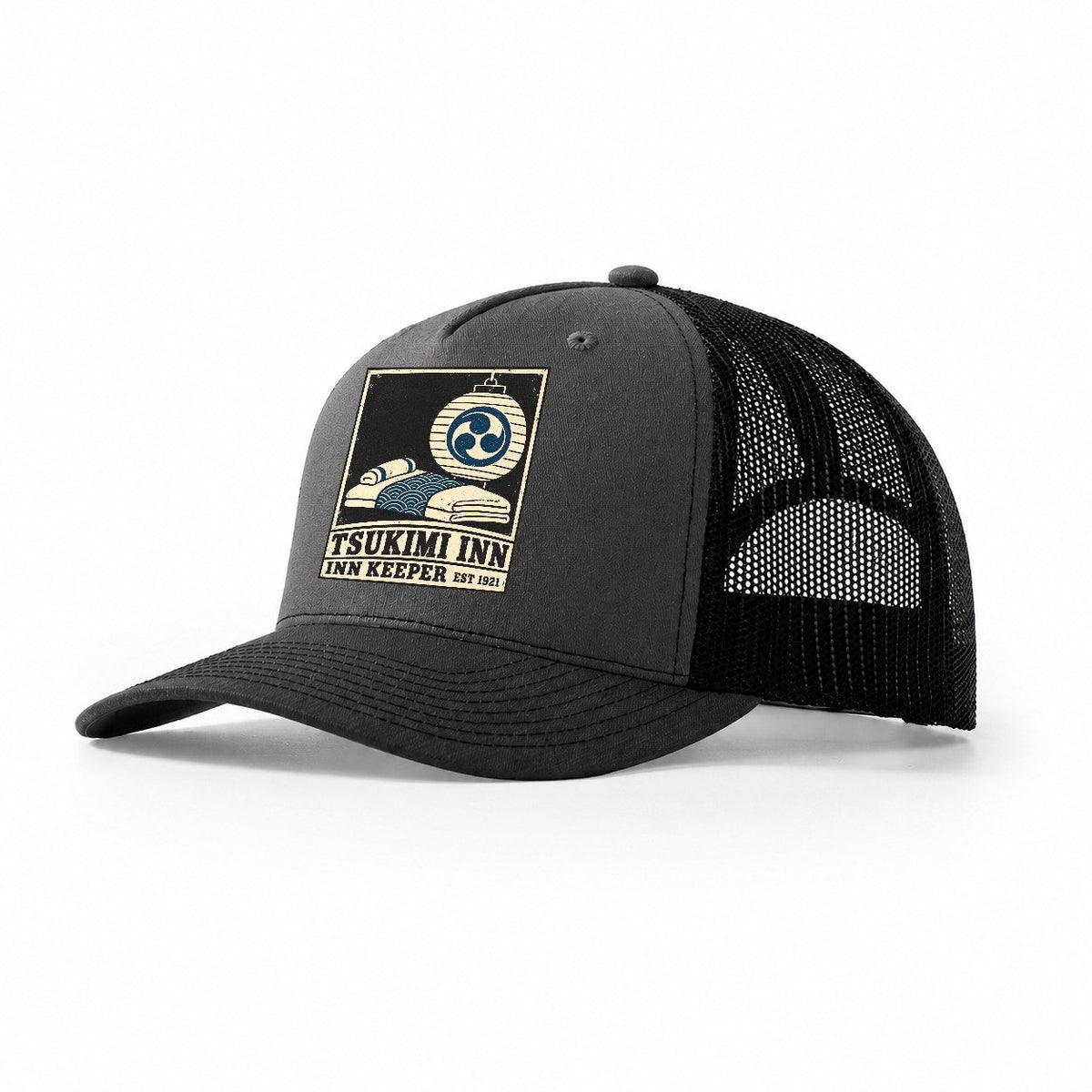 Tsukimi Inn Noren Trade Co Trucker Hat – Dark Grey Black