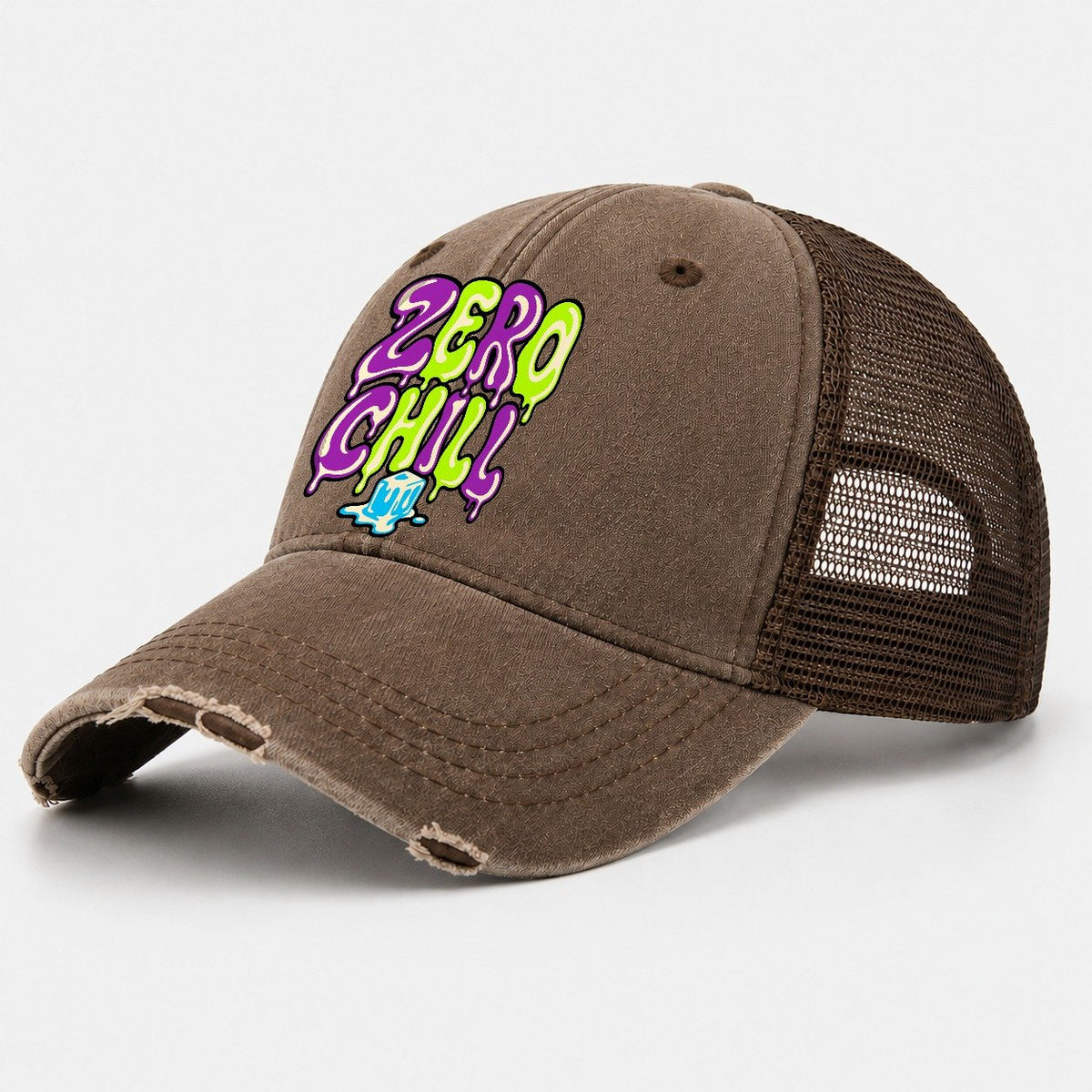 Zero Chill Crazy Styles Washed Trucker Hat – Coffee