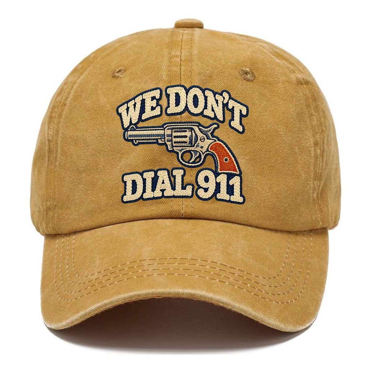 Denim Chainstitch We Don't Dial 911 Classic Cap – Golden Harvest