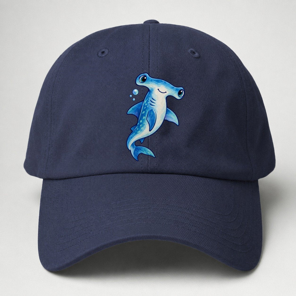 Hammerhead Shark Upward Swim Sea Sprite Baseball Cap – Twilight Navy