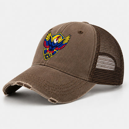 Colombia Minimal Emblem Country Logos Washed Trucker Hat – Coffee