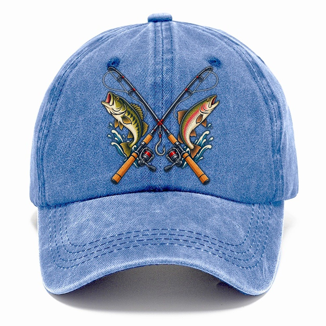Crossed Rods Fishing Elegant Classic Cap – Summer Sky