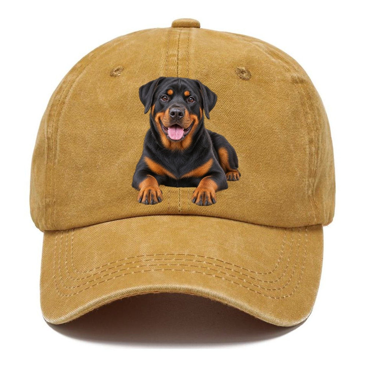 Rottweiler Sitting Top Breeds Classic Cap – Golden Harvest