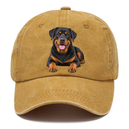 Rottweiler Sitting Top Breeds Classic Cap – Golden Harvest