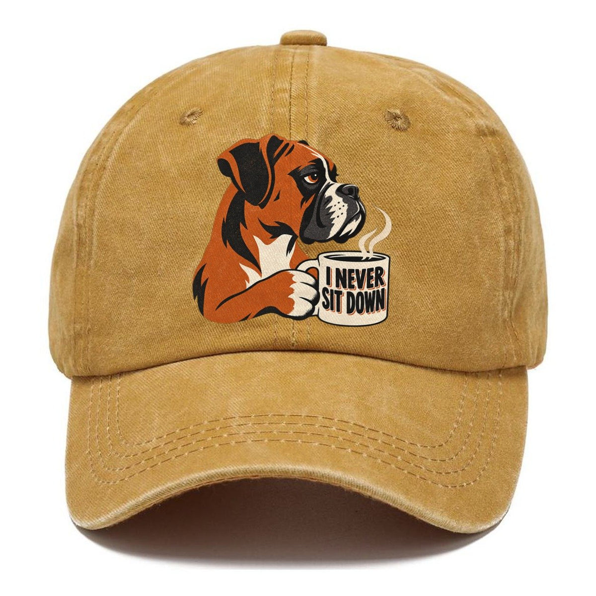 Boxer Dog I Never Sit Down Coffee Classic Cap – Golden Harvest