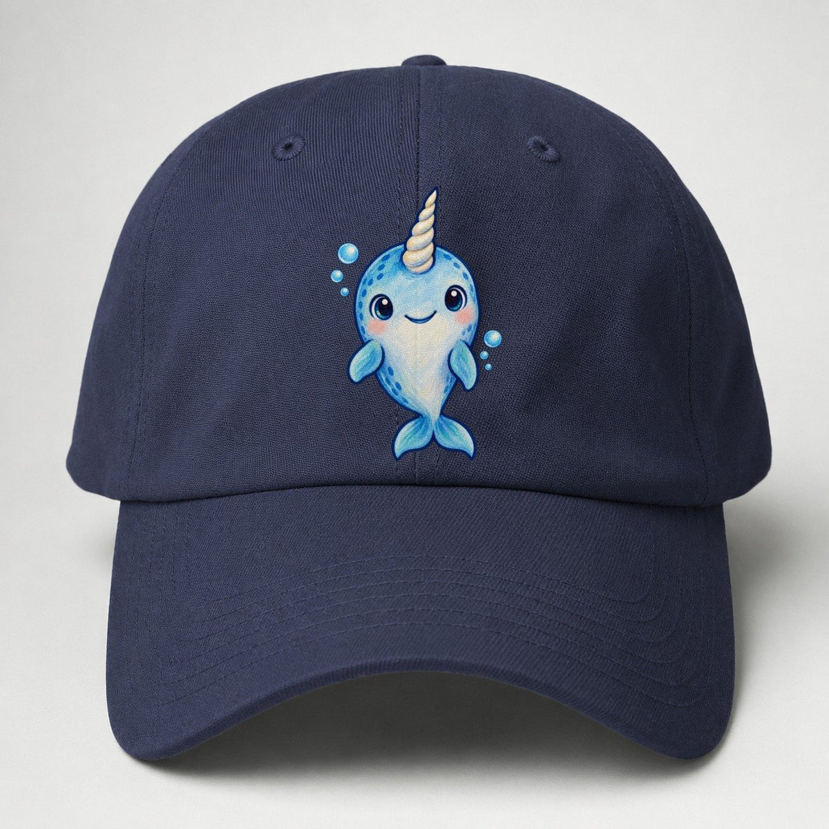 Narwhal Front Tusk Hello Sea Sprite Baseball Cap – Twilight Navy