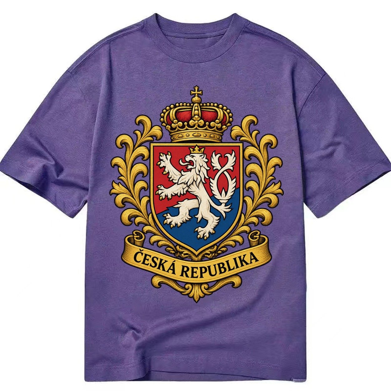 Czech Republic Lion Classic T-shirt – Purple