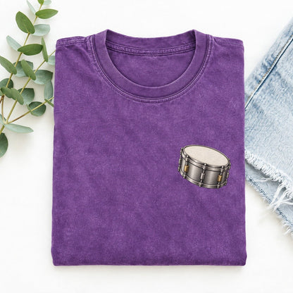 Snare Drum Tension Keepsake Emblem Left Chest Vintage T-shirt – Purple