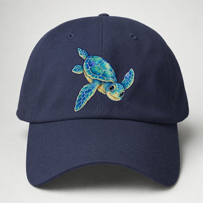 Sea Turtle Downward Glide Sea Sprite Baseball Cap – Twilight Navy