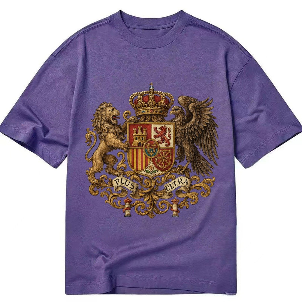 Spain Royal Logo Traditional Corona Real Espanola Plus Ultra Classic T-shirt – Purple