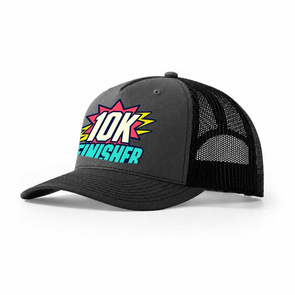 10K Finisher 90S Running Clubs Trucker Hat – Dark Grey Black