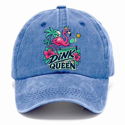 Flamingo Dink Queen Pickleball Life Classic Cap – Summer Sky
