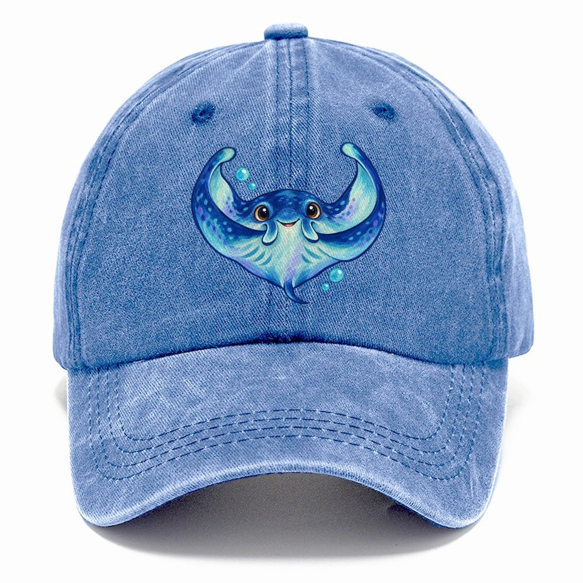 Manta Ray Wing Hug Sea Sprite Classic Cap – Summer Sky